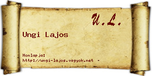 Ungi Lajos névjegykártya